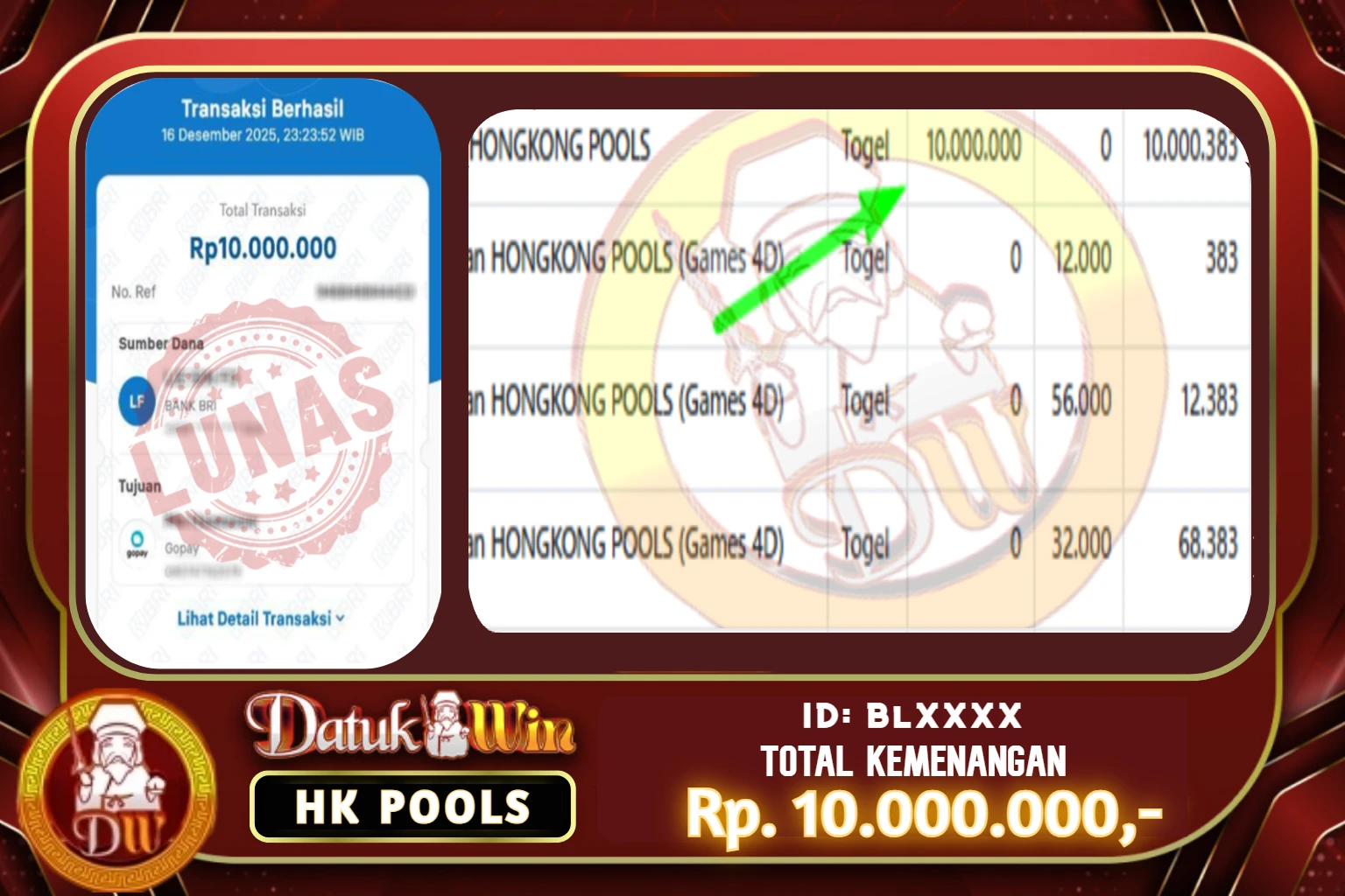 DATUKWIN | Bukti Pembayaran Withdraw dan Kemenangan Jackpot Hari Ini 17 DESEMBER 2025